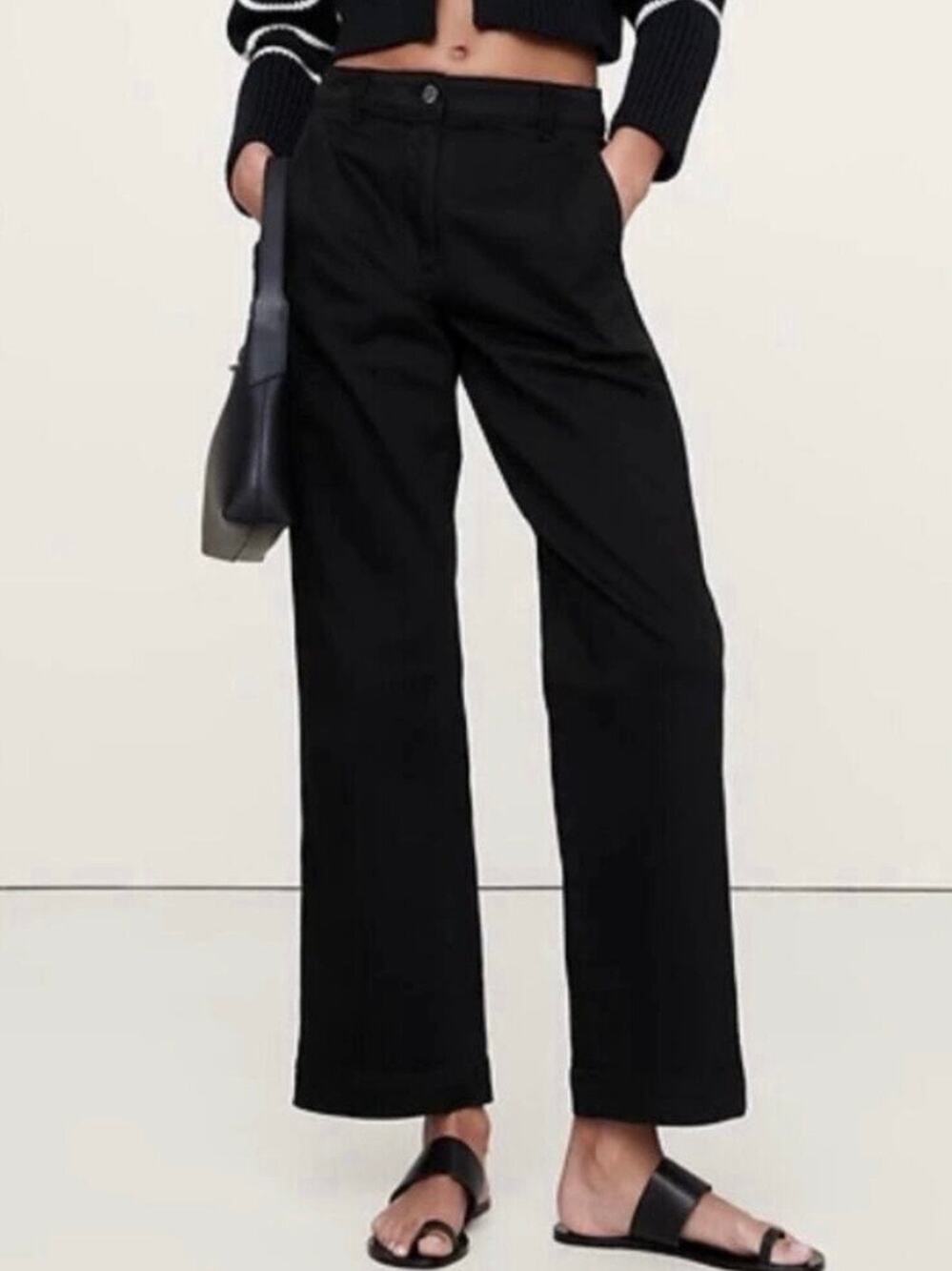 Banana Republic The Weekender Straight Leg Pant Black 10 713476